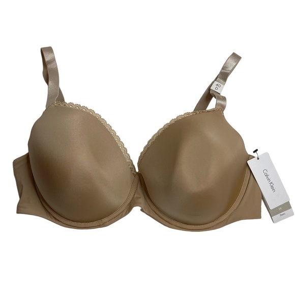 Calvin Klein Seductive Comfort Lace Demi Bra Dune 40D New - Picture 1 of 7